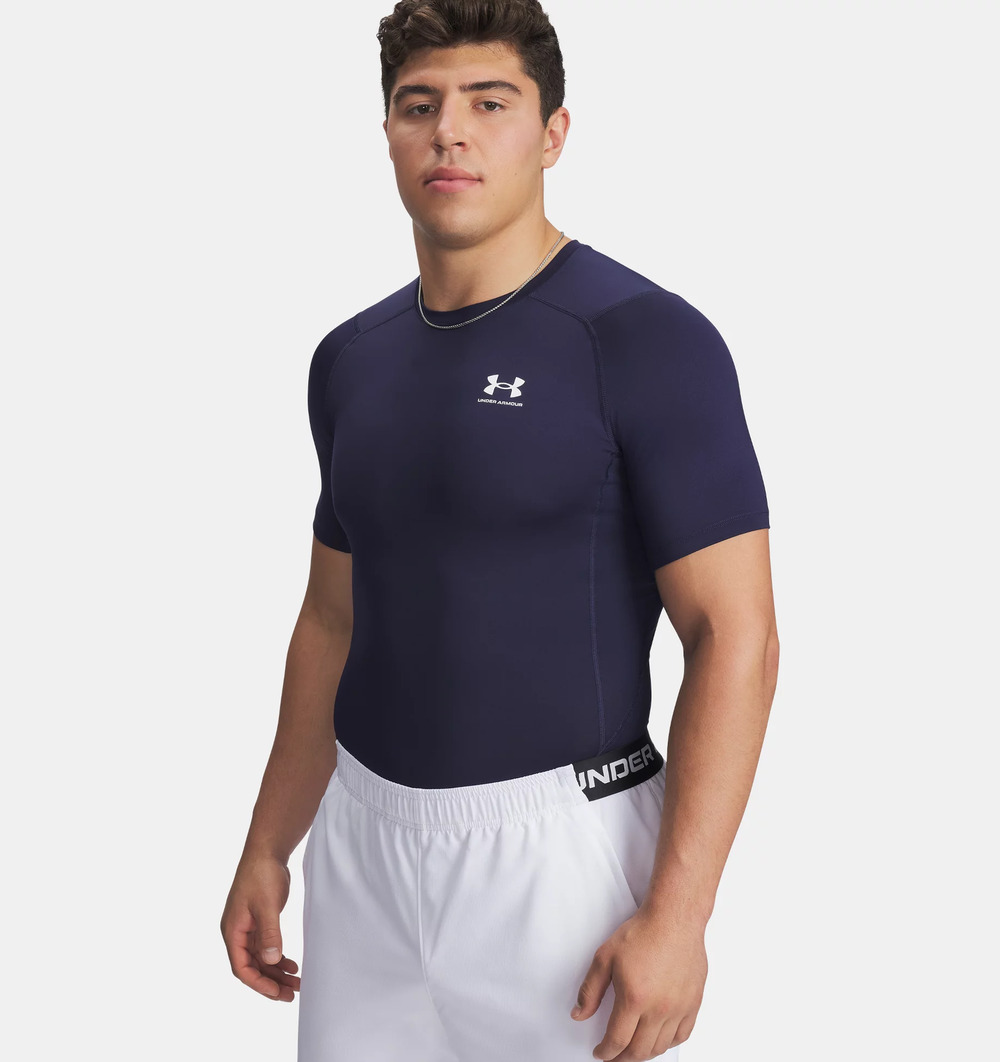 NWT Under Armour HeatGear Men's Compression Short Sleeve in Midnight Navy sz Med